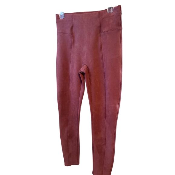 Spanx Faux Suede Leggings Mauve M - Picture 1 of 7